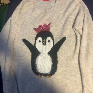 George Cream Sweater with Penguin Design